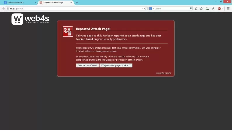 Ảnh hưởng của thông báo “Reported Attack Site” đến website